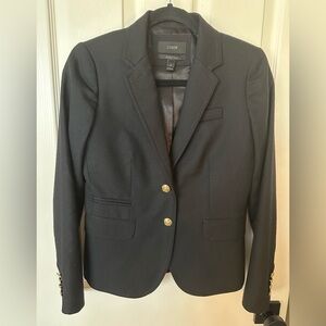 J. Crew Schoolboy Black Blazer W/Gold Buttons and Exquisite Tailoring Size 0 EUC